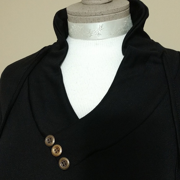 Stylish Women's Kanga Pouch Top Tunic Black XL - Picture 2 of 8